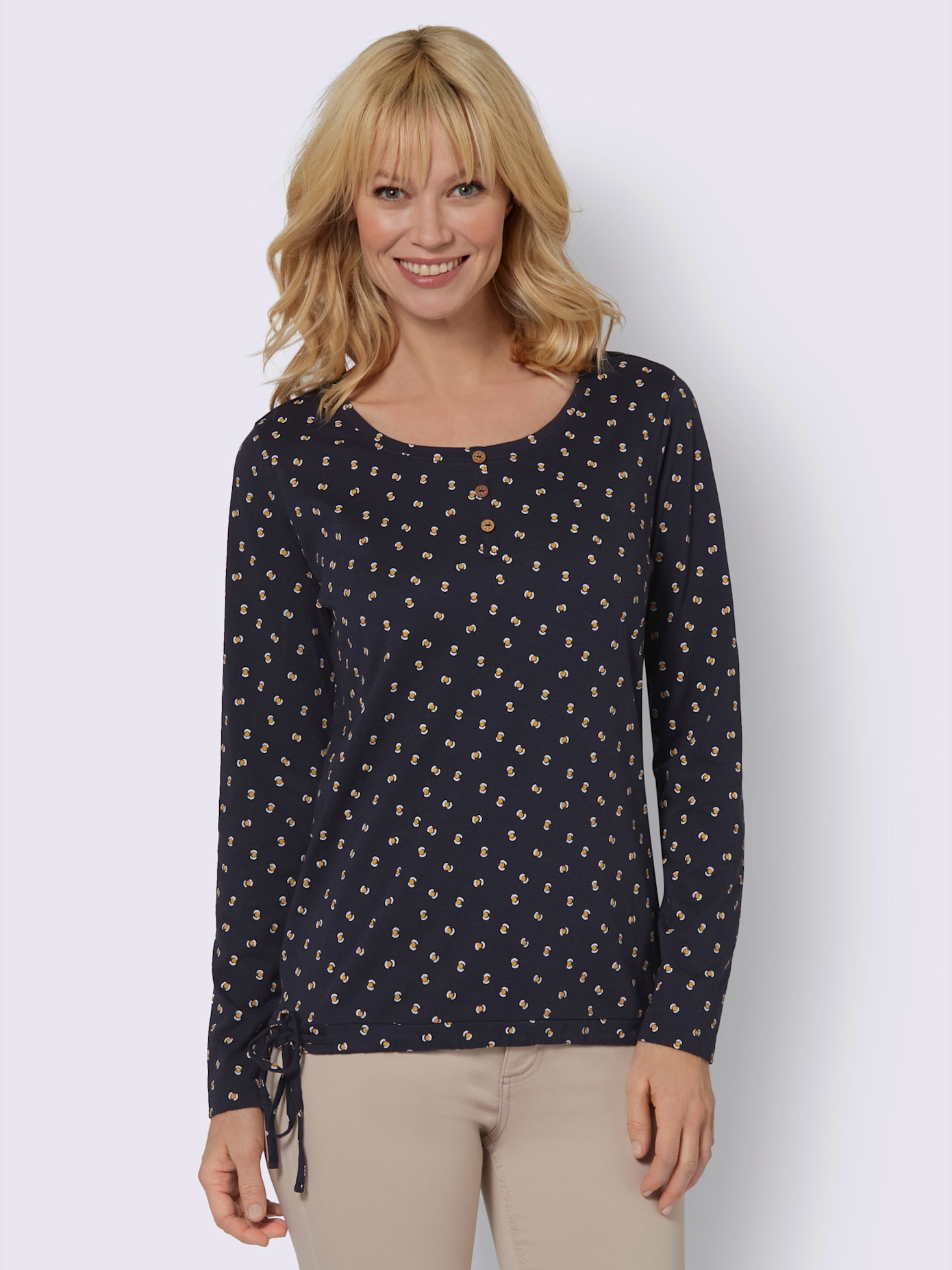 T-shirt à manches longues pull tendance en mélange de cotons doux