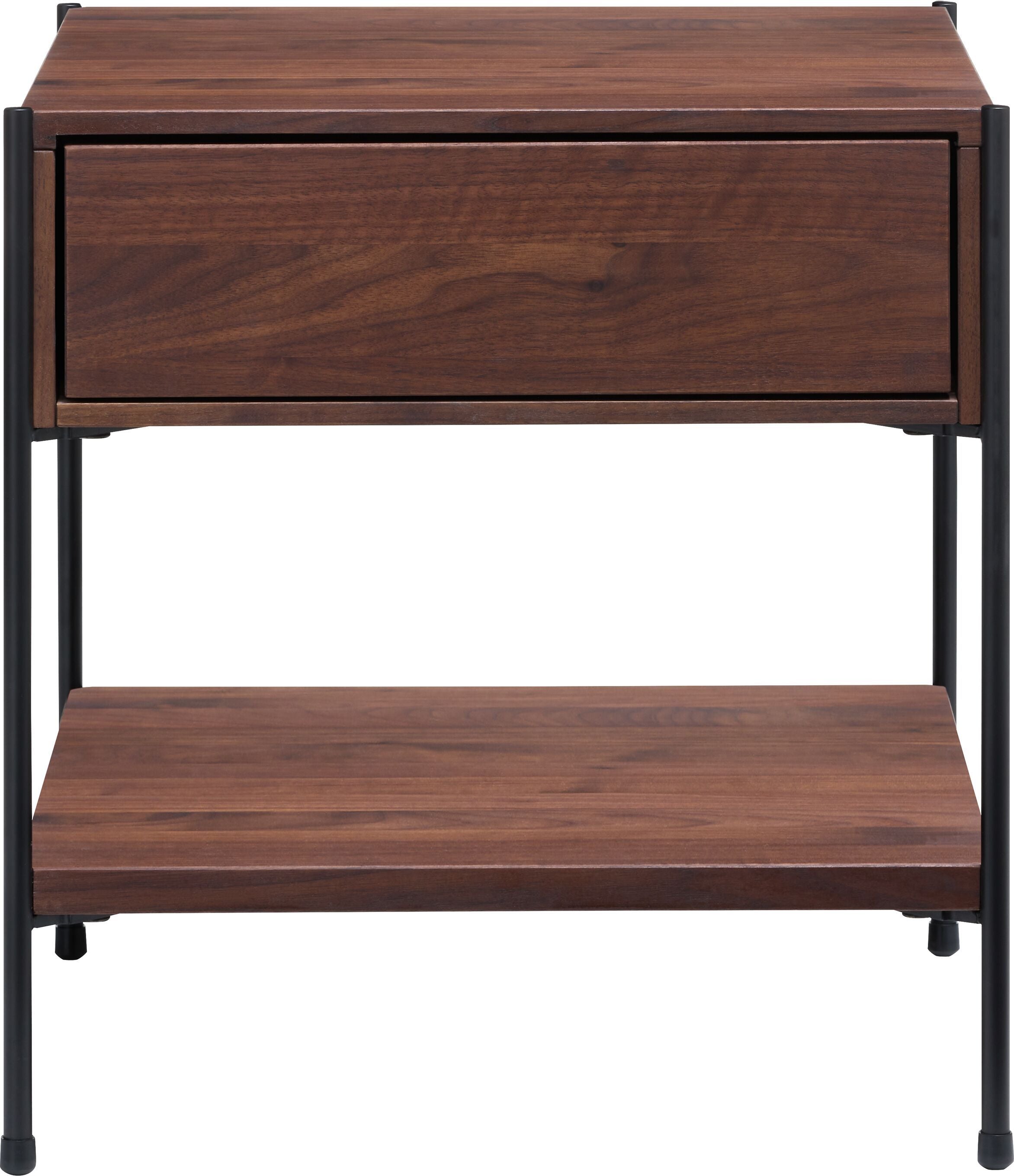 MALA Nachttisch - Nussbaum / B: 40.0 cm x T: 40.0 cm x H: 43.0 cm