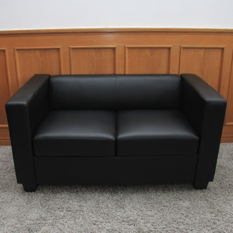 2er Sofa Lille ~ Leder, schwarz