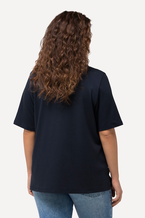 Sweatshirt, Stehkragen, Zierband, Halbarm, Modalmix