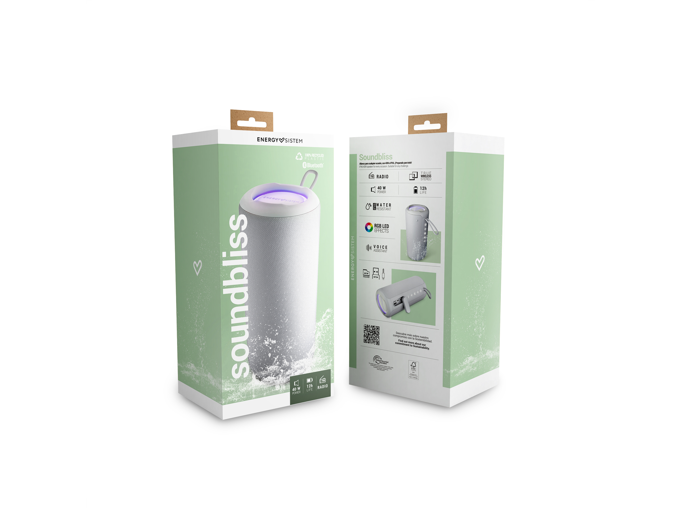 COLUNA PORTÁTIL ENERGY SISTEM SOUNDBLISS BRANCO 40W AUT.12HR