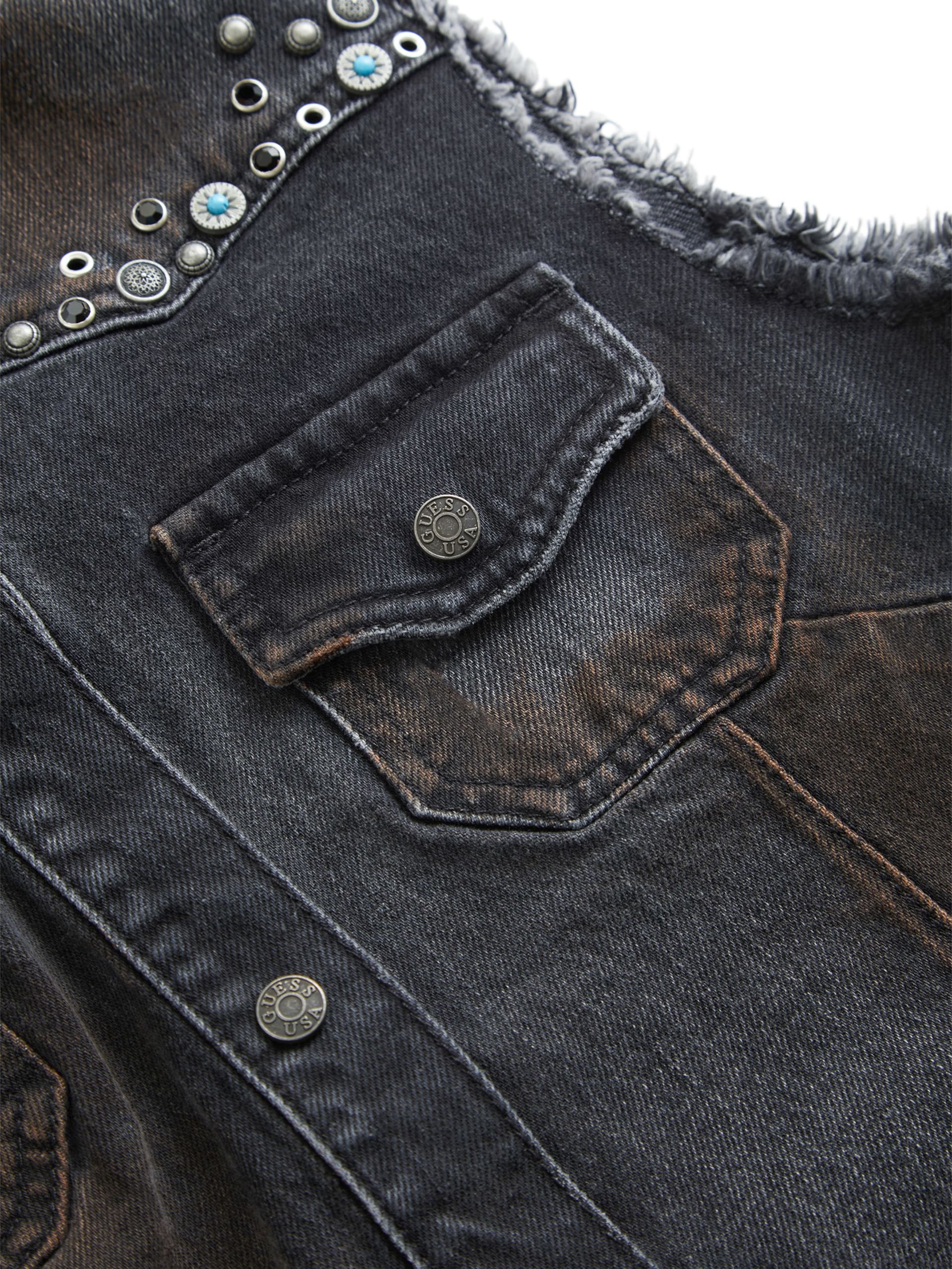 colete de brim estilo western