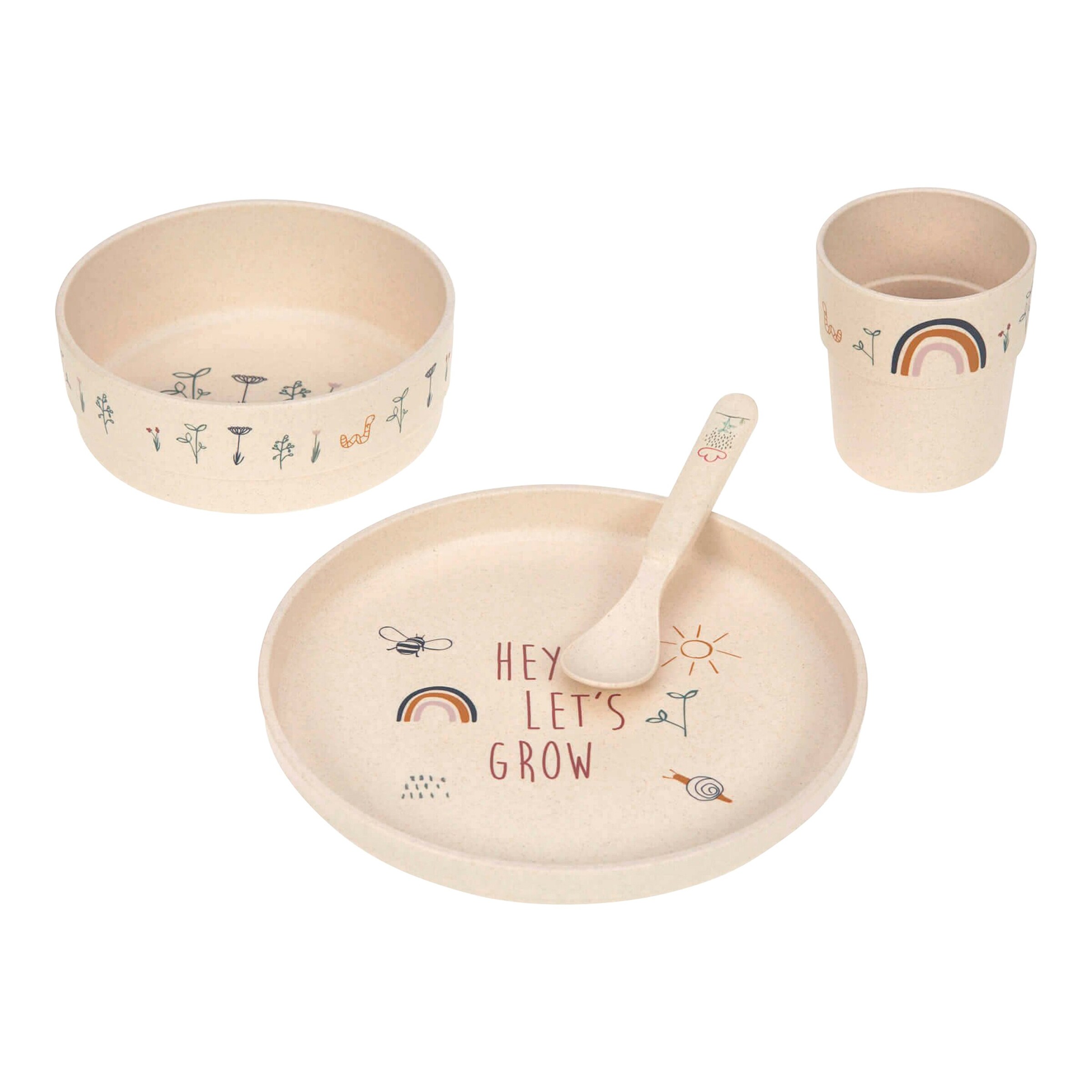 Lässig 4-tlg. Geschirrset mit Zellulose beige / Garden Explorer