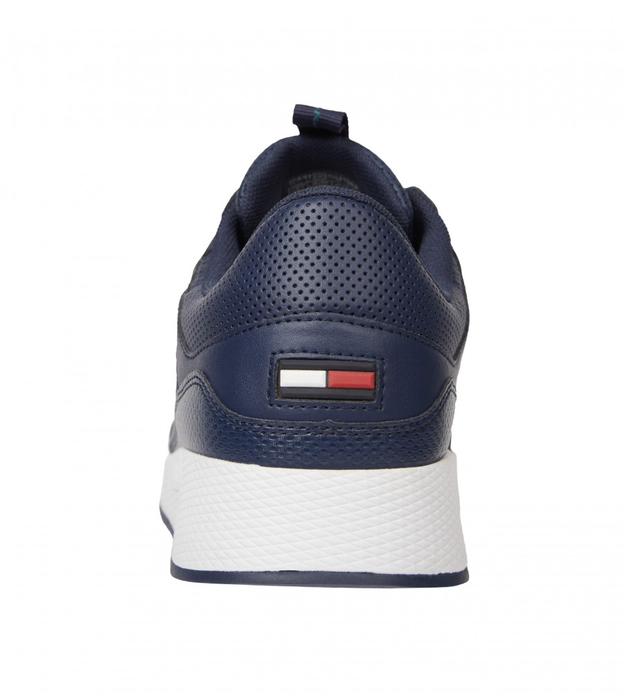 Tênis de corrida Tommy Jeans Essential Flexible em couro azul-marinho