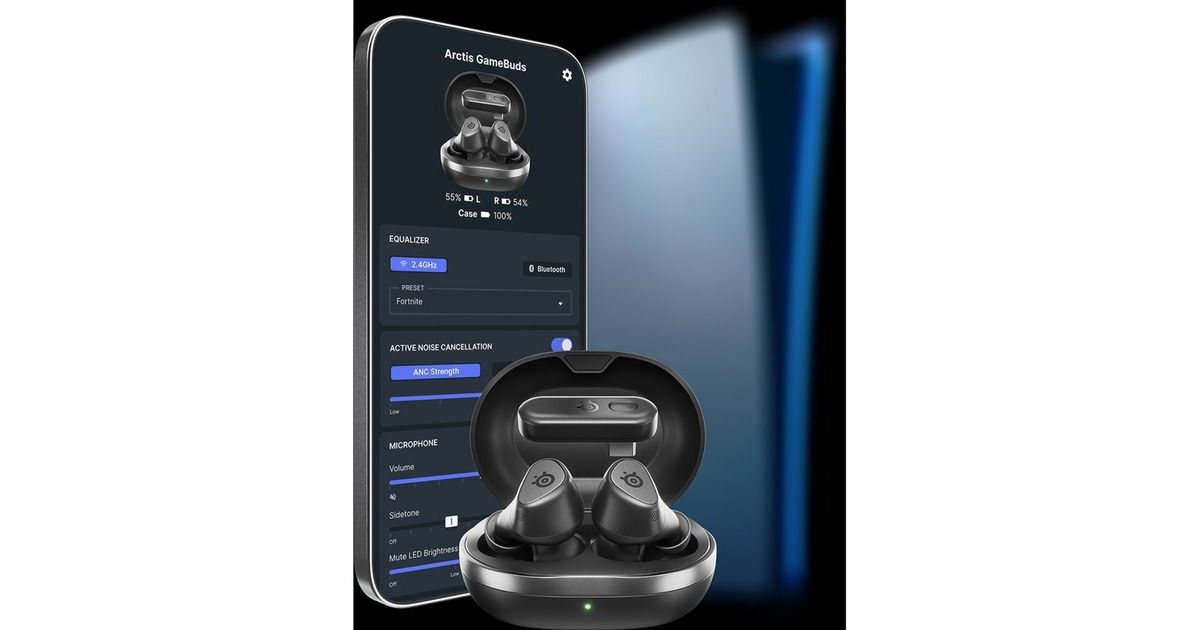 SteelSeriesArctis Gamebuds voor PlayStation earbuds  (Zwart, Pc, PlayStation 4, PlayStation 5, Nintendo Switch)