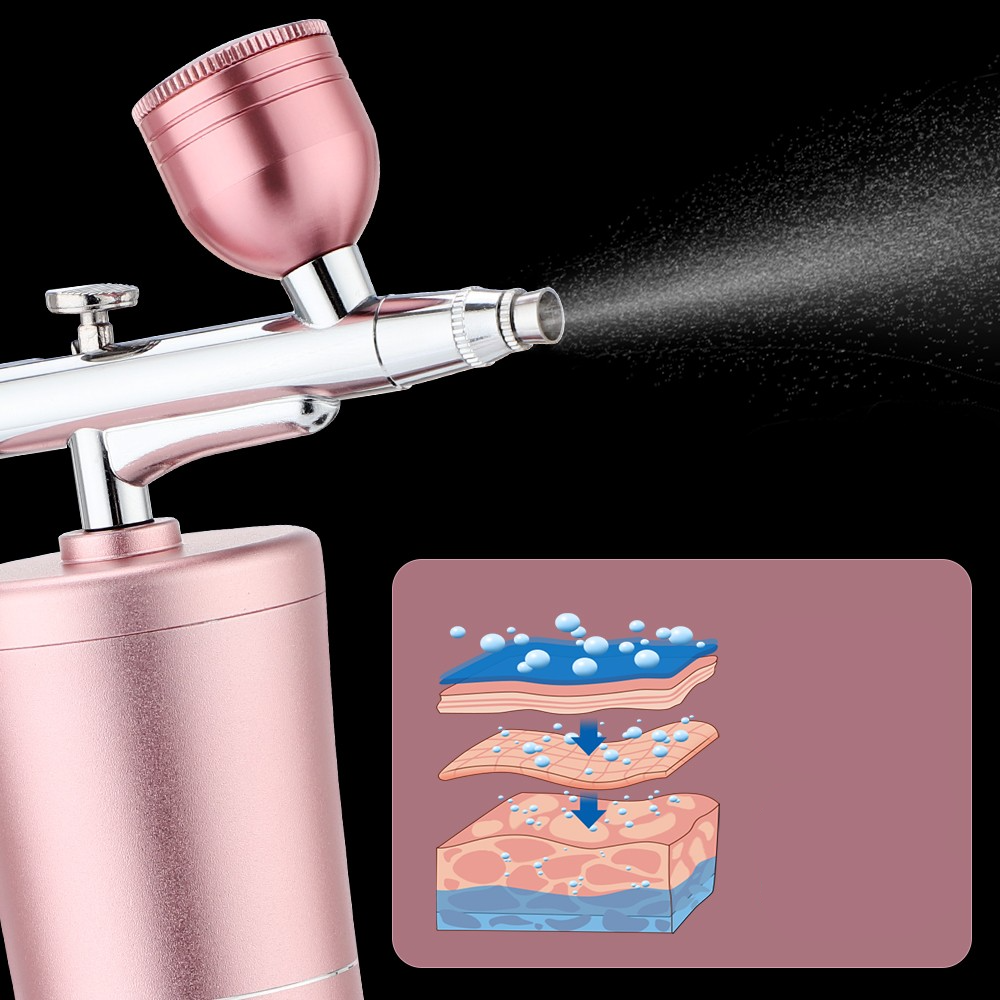Hochdruck Nano Gesichtsdampfer Airbrush Spray Sauerstoffinjektion - Rosa