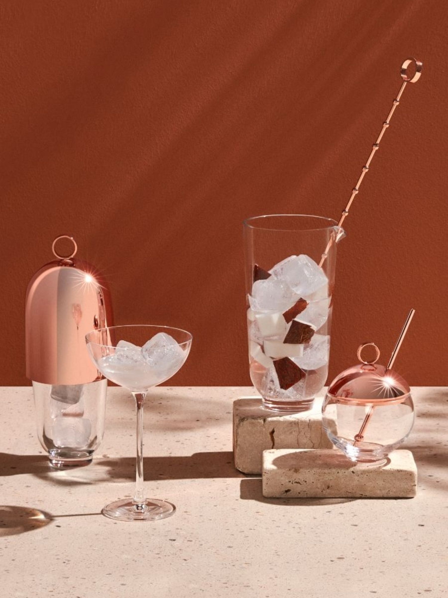 Nude Hepburn Mixing Glass with Metal Stirrer