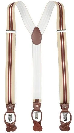 Suitable Luxe Bretels Streep Beige SUS-Y-LUX-3,5 cm beige/bordeaux stripe kopen