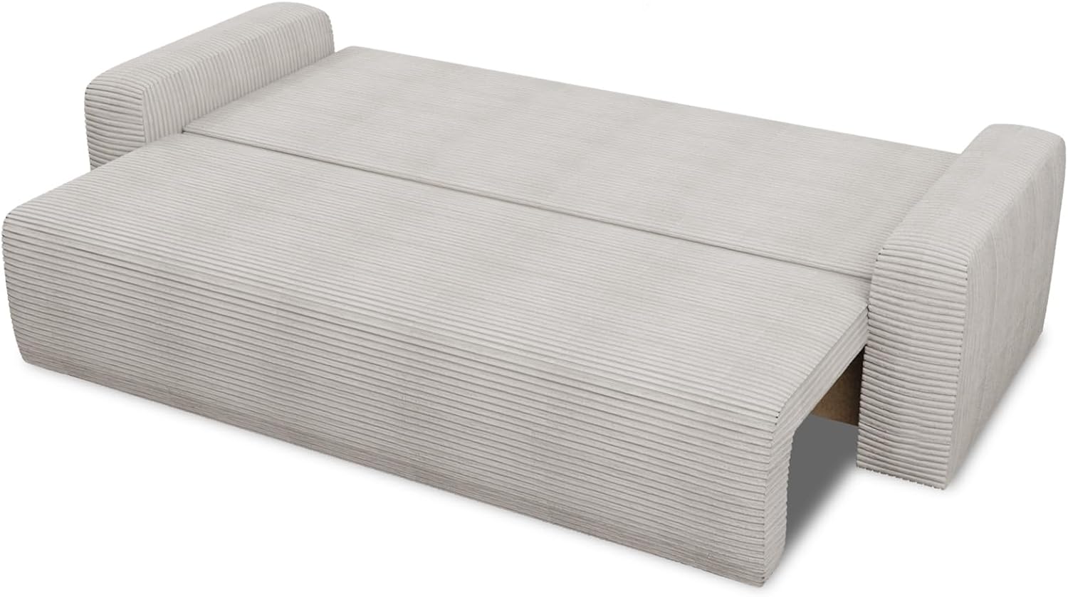 Schlafsofa Spark – Sofa mit Schlaffunktion und Bettkasten, Bonellfederkern, Cordbezug, große Schlaffläche, modernes Polstersofa & Bettsofa (Pink (Poso 052))