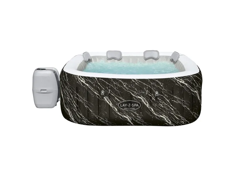 Bestway Lay-Z-Spa 6001F, 778 L, 6 person(er), Firkant, Boble/Jet massage, ABS, Polyethylenterephthalatfolie (PET), Polyvinylchlorid (PVC), Sort, Hvid