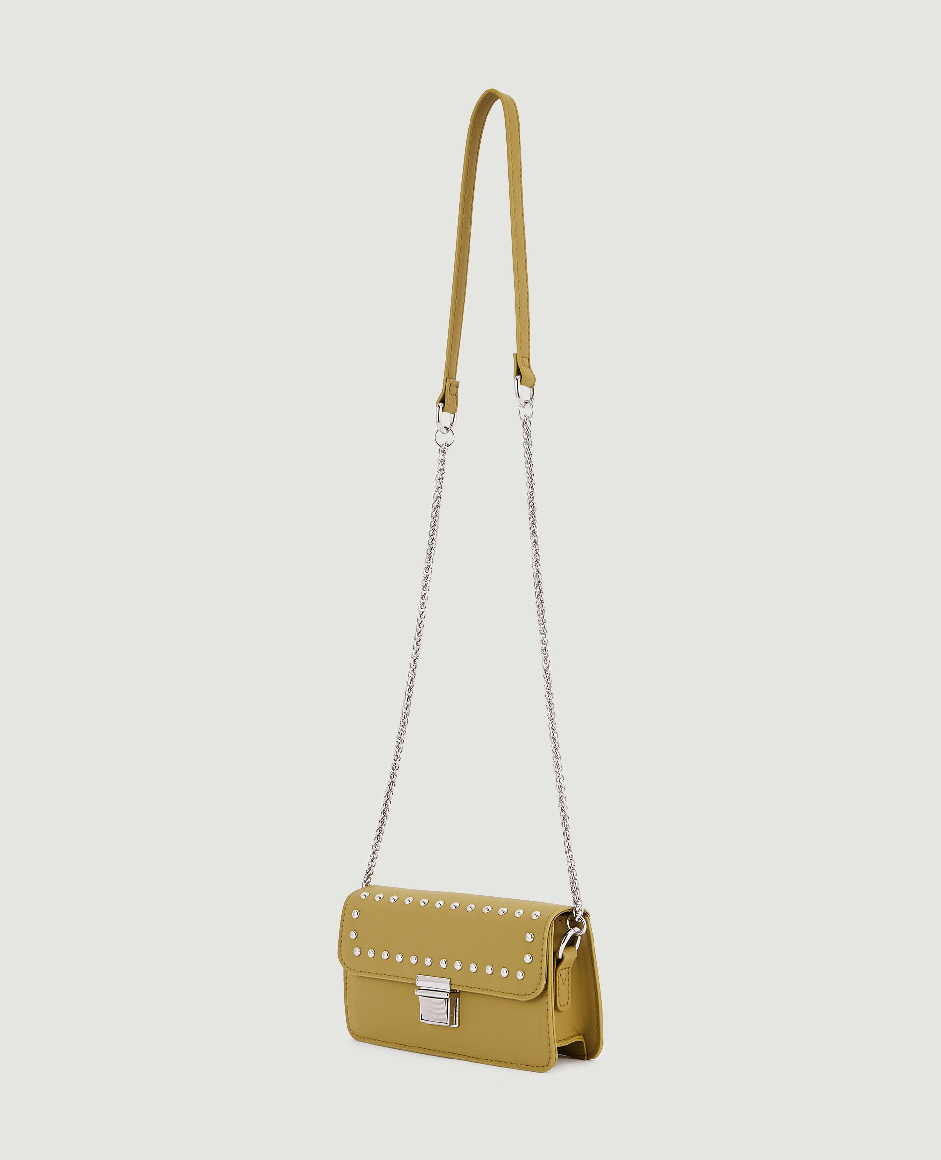 Mini sac rigide avec clous - Vert olive