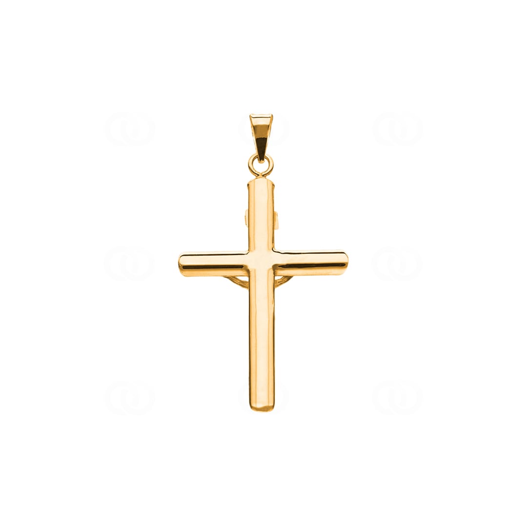 Anhänger 750/18 K Gelbgold Kreuz mit Jesus 36 x 23mm