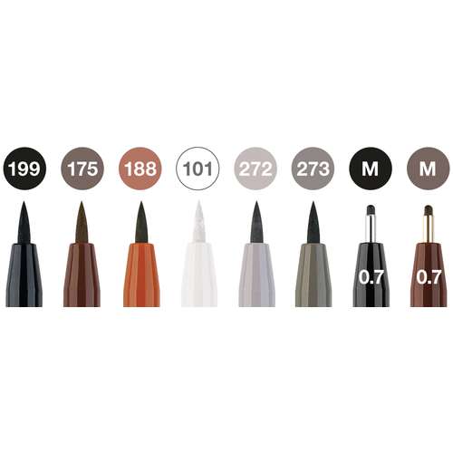 FABER-CASTELL Pitt Artist Pen Tuschestift, 8er-Set, Classic