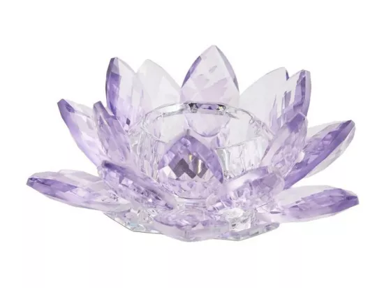 Bougeoir Cristal Shine Violet Clair 5 x 14