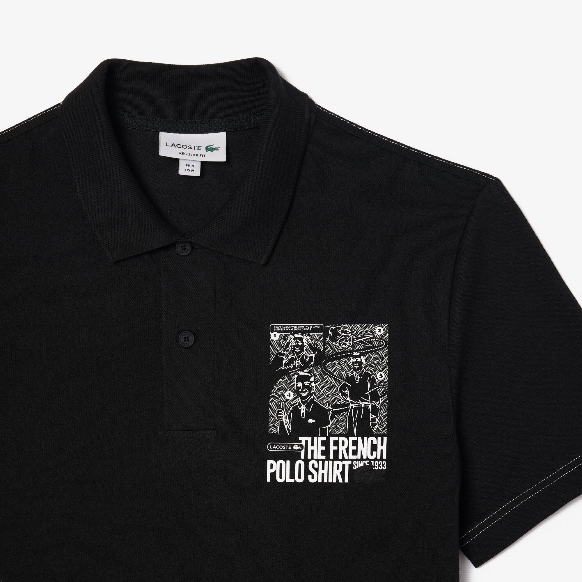 LACOSTE Movement Poloshirt mit Aufdruck vorne und hinten Kurze Ärmel - Schwarz - Lacoste - Herren