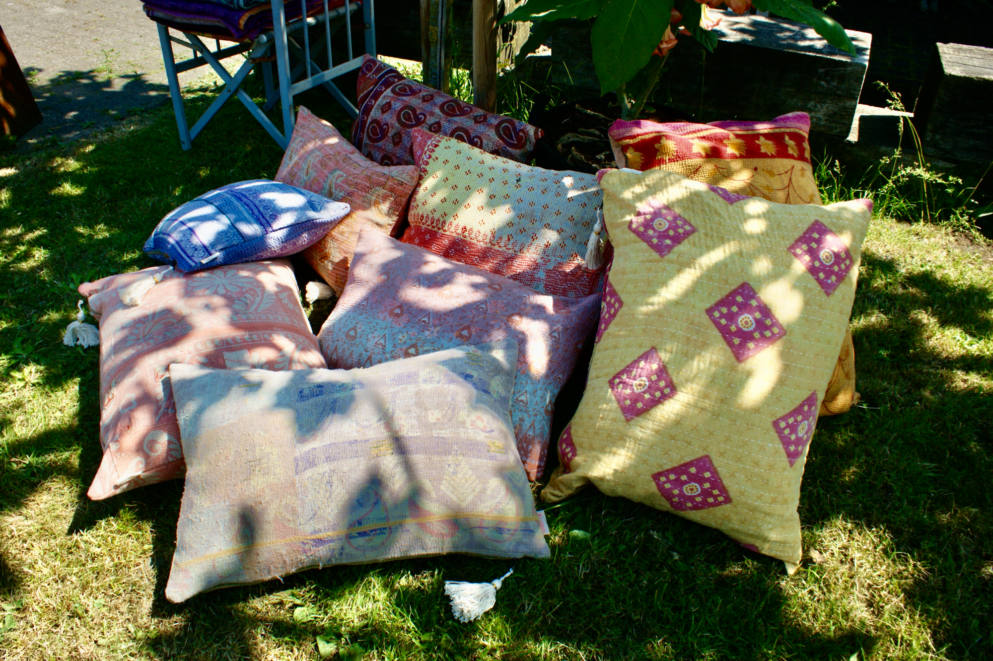 Kussen Kantha vintage 50x70 cm red yellow