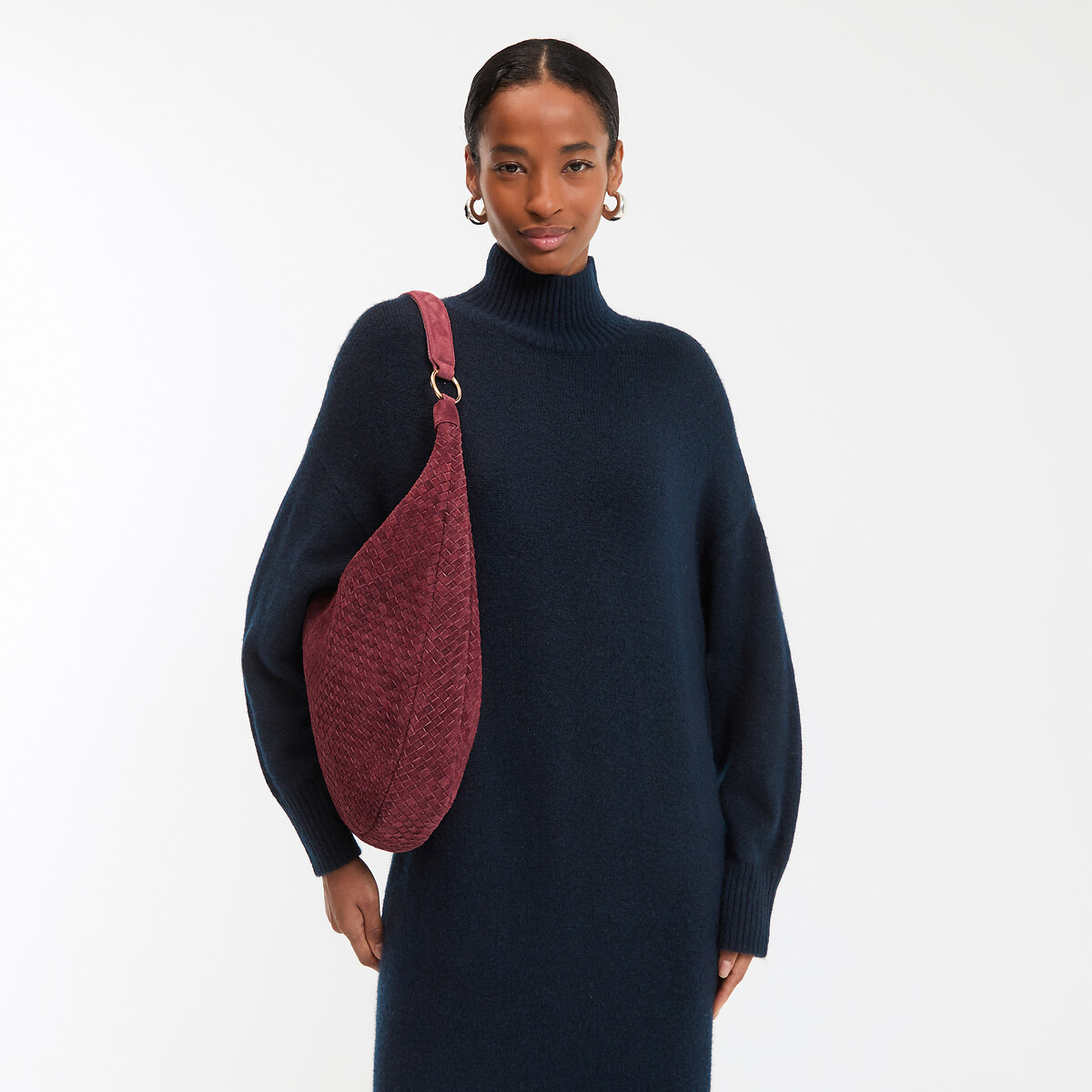 COLEÇÕES LA REDOUTE<br>Bolsa de ombro em couro trançado
