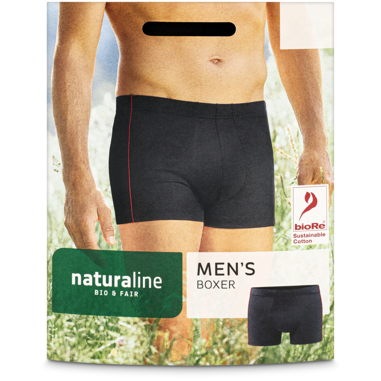 Naturaline Textil Herren Boxer schwarz XL