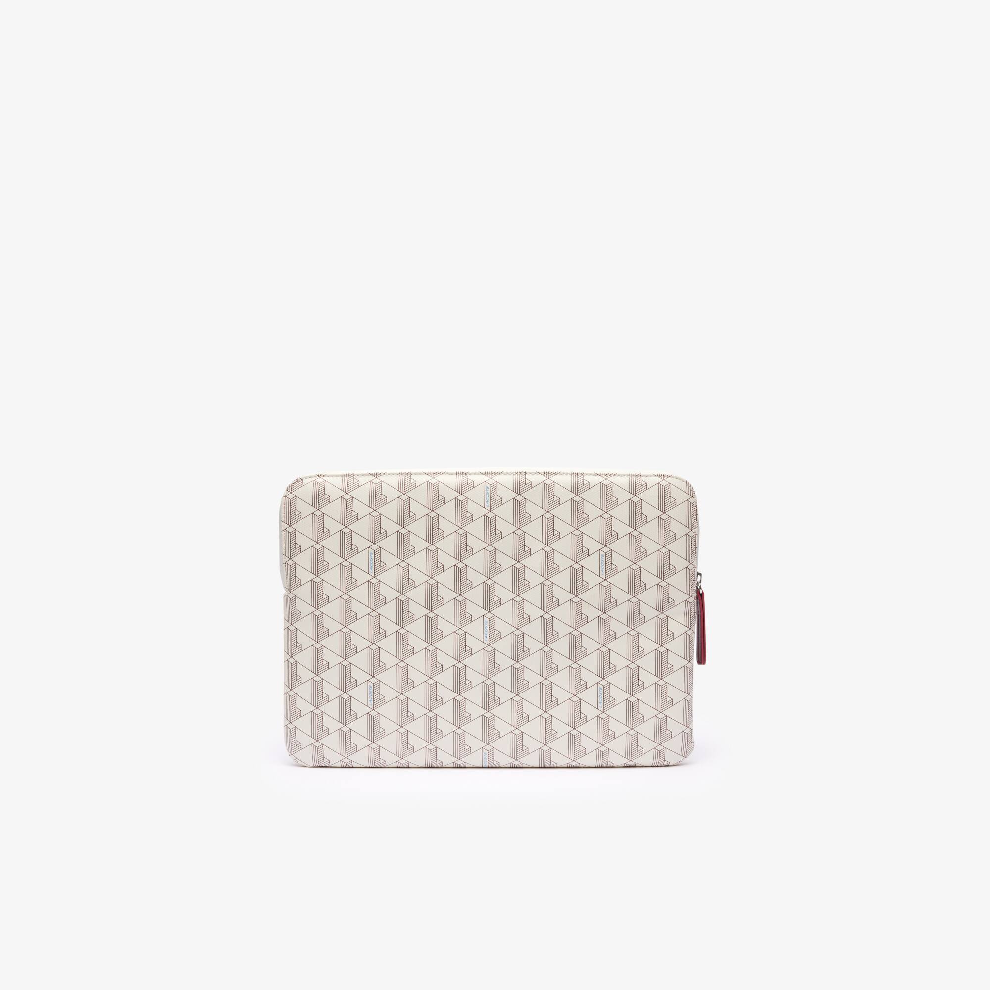 Pochette d'ordinateur 13 pouces avec monogramme Portefeuilles & Petite Maroquinerie - Blanc - Lacoste - Femme