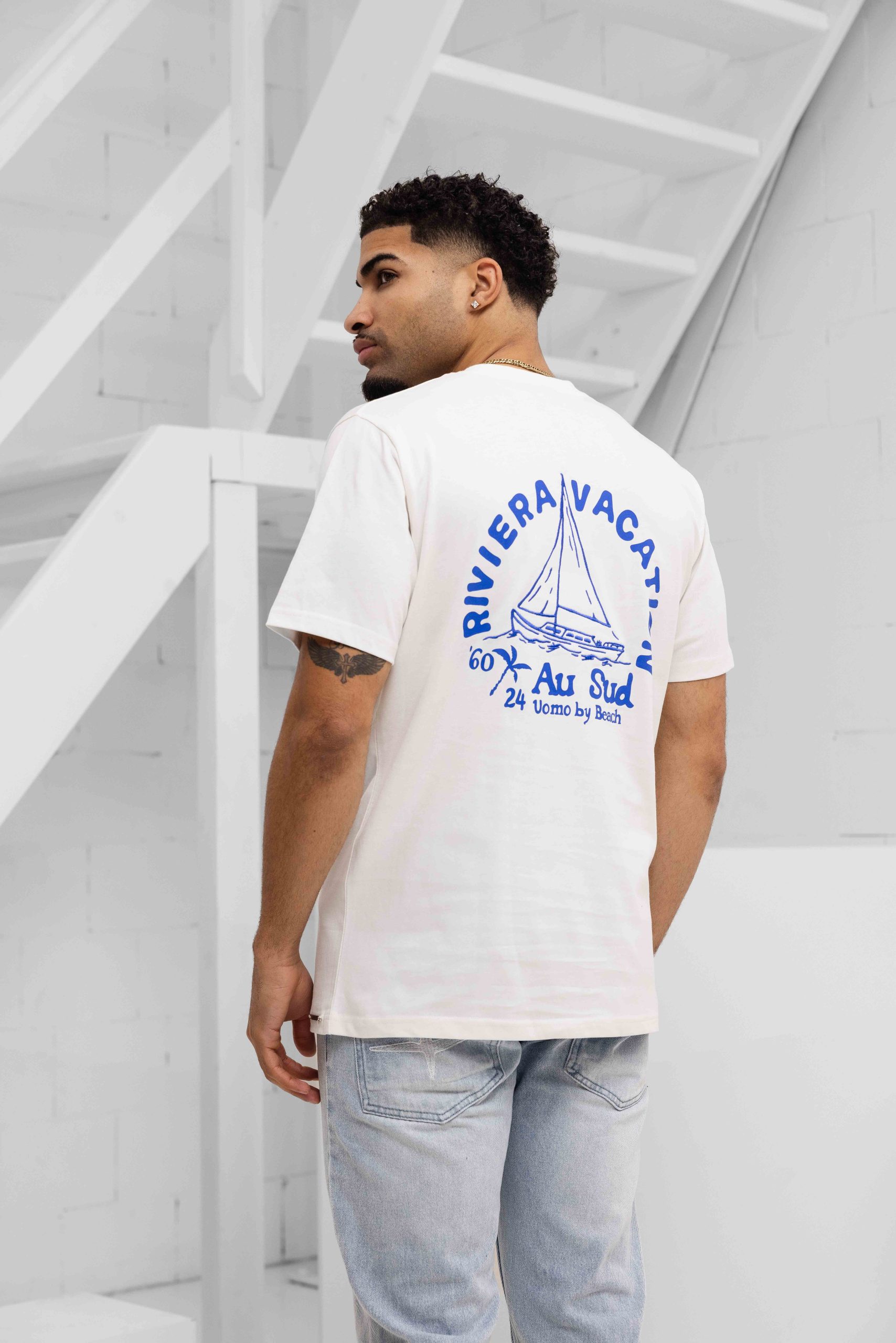 24 Uomo Au Sud T-Shirt Heren Gebroken Wit