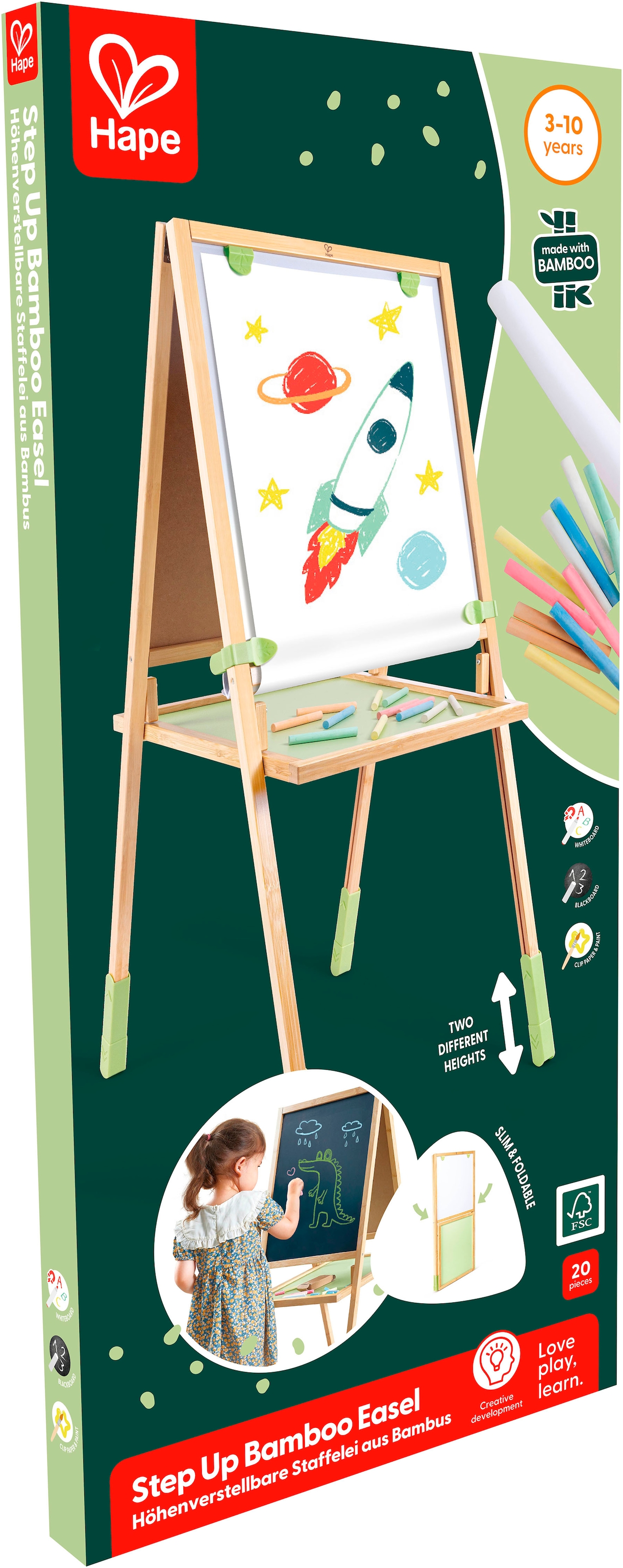 Hape Standtafel »Multifunktions-Staffelei« aus Bambus