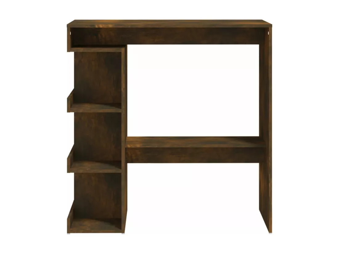 Table de bar et étagère de rangement Chêne fumé 100x50x101,5 cm