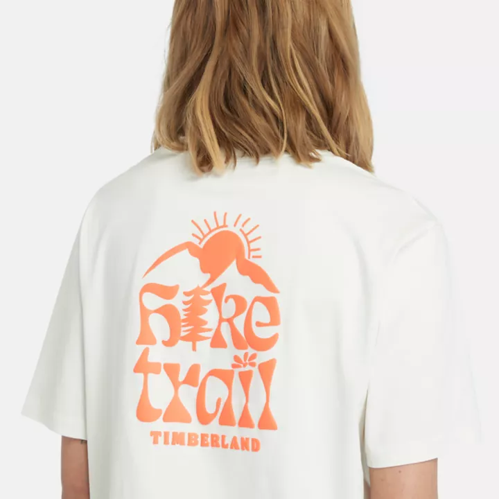 T-shirt à motif Hike Life pour femme en blanc