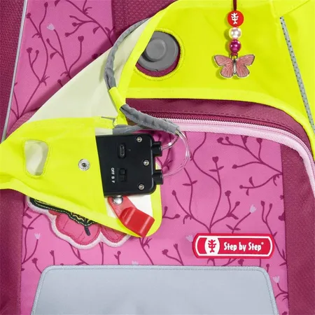 Step by Step LED Neon Pull-Over, Reflektorüberzug mit LED-Leuchteffekt für SPACE Schulranzen, Pink