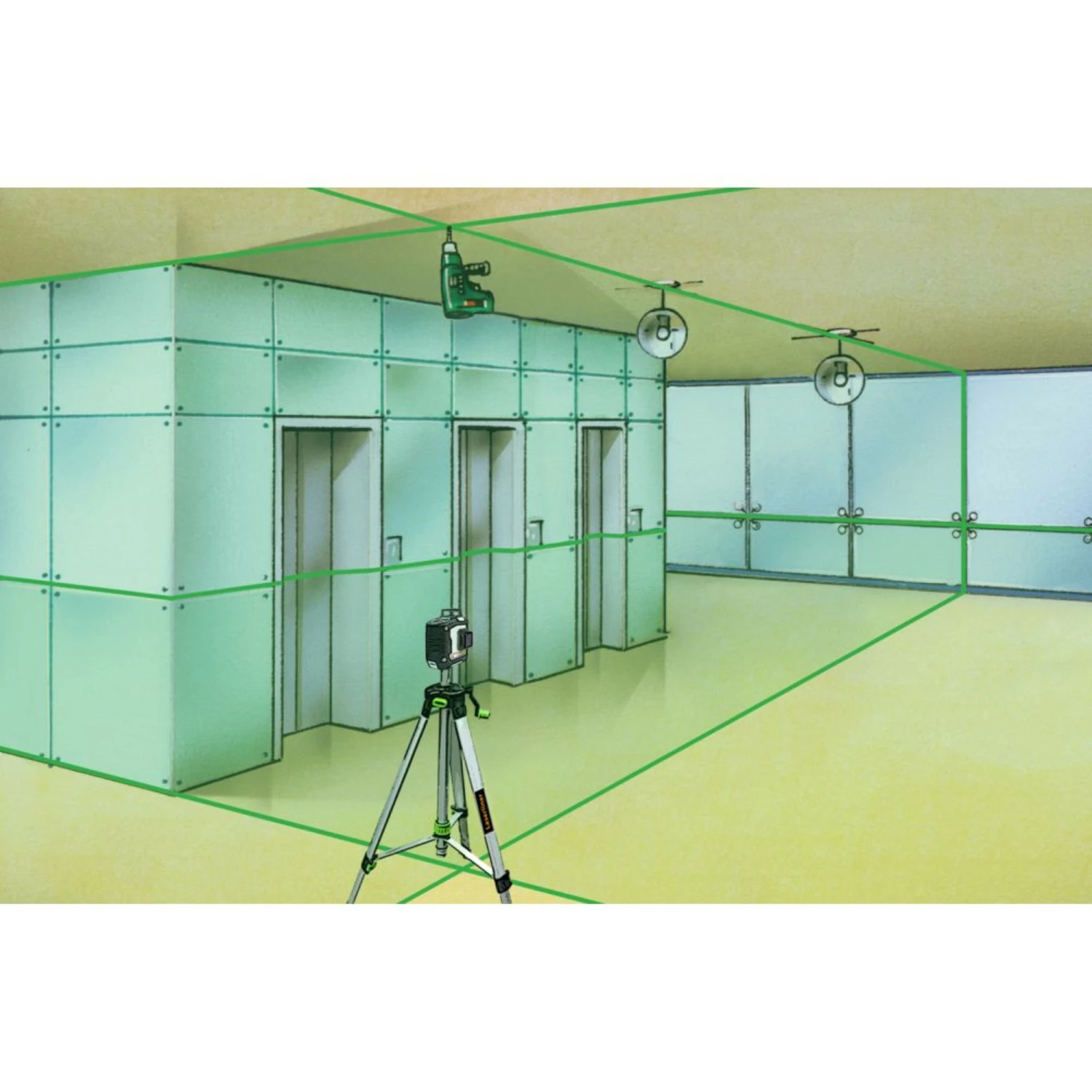 Laserliner CompactPlane-Laser 3G Kruislijnlaser set 150 in tas - 3 lijnen - Groen - 60m