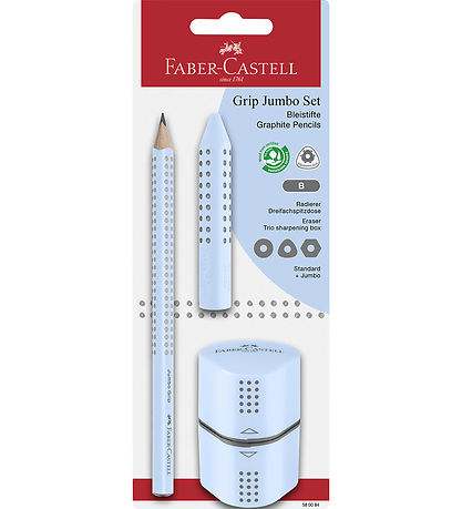 Faber-Castell Bleistiftset - Grip Jumbo - 3 Teile - Sky Blue