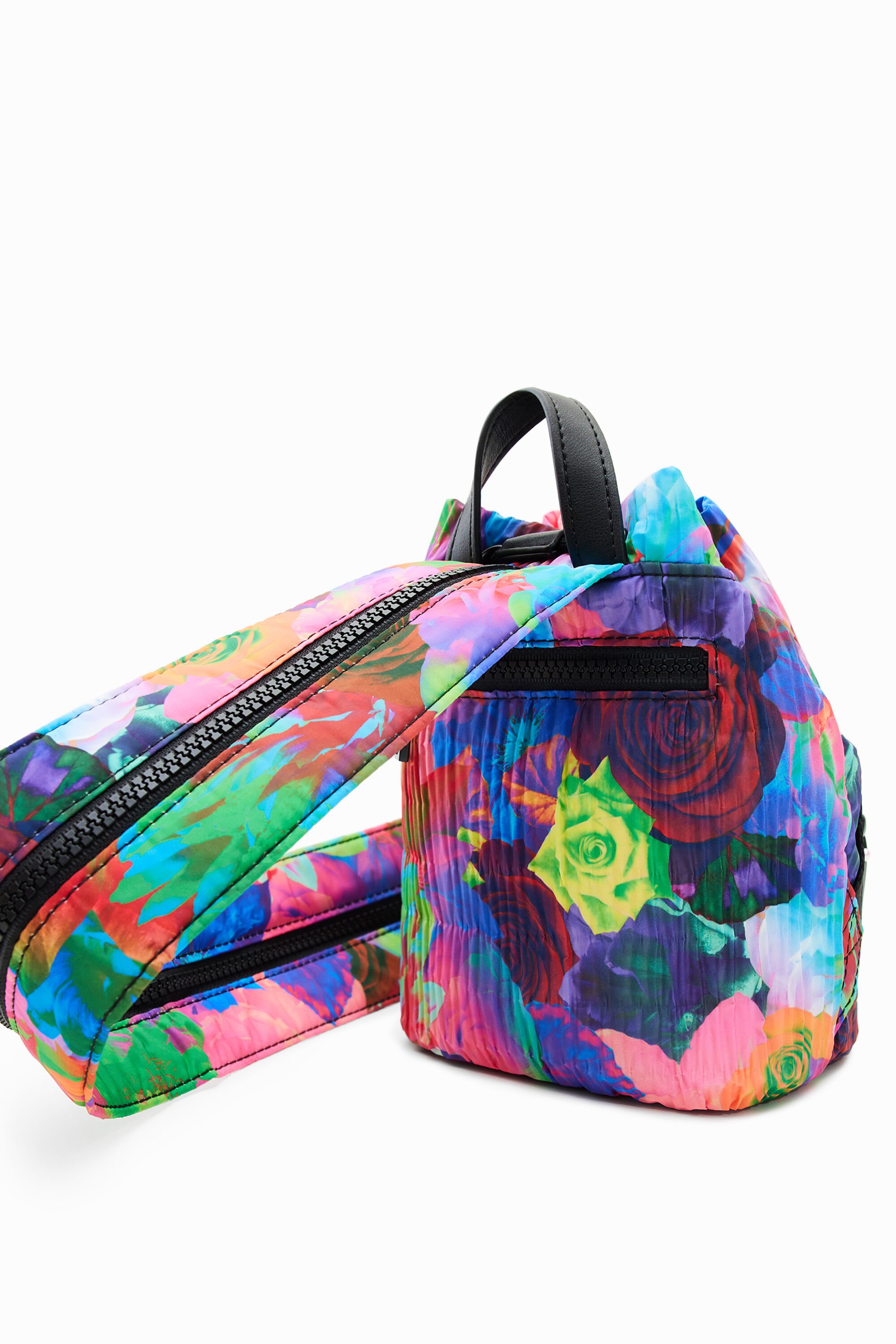 Mini sac à dos convertible fleurs