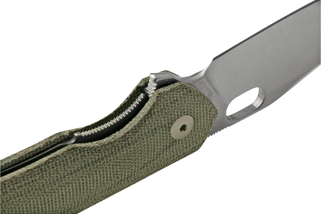 GiantMouse ACE Jutland Green Canvas Micarta zakmes, Ansø en Voxnaes design