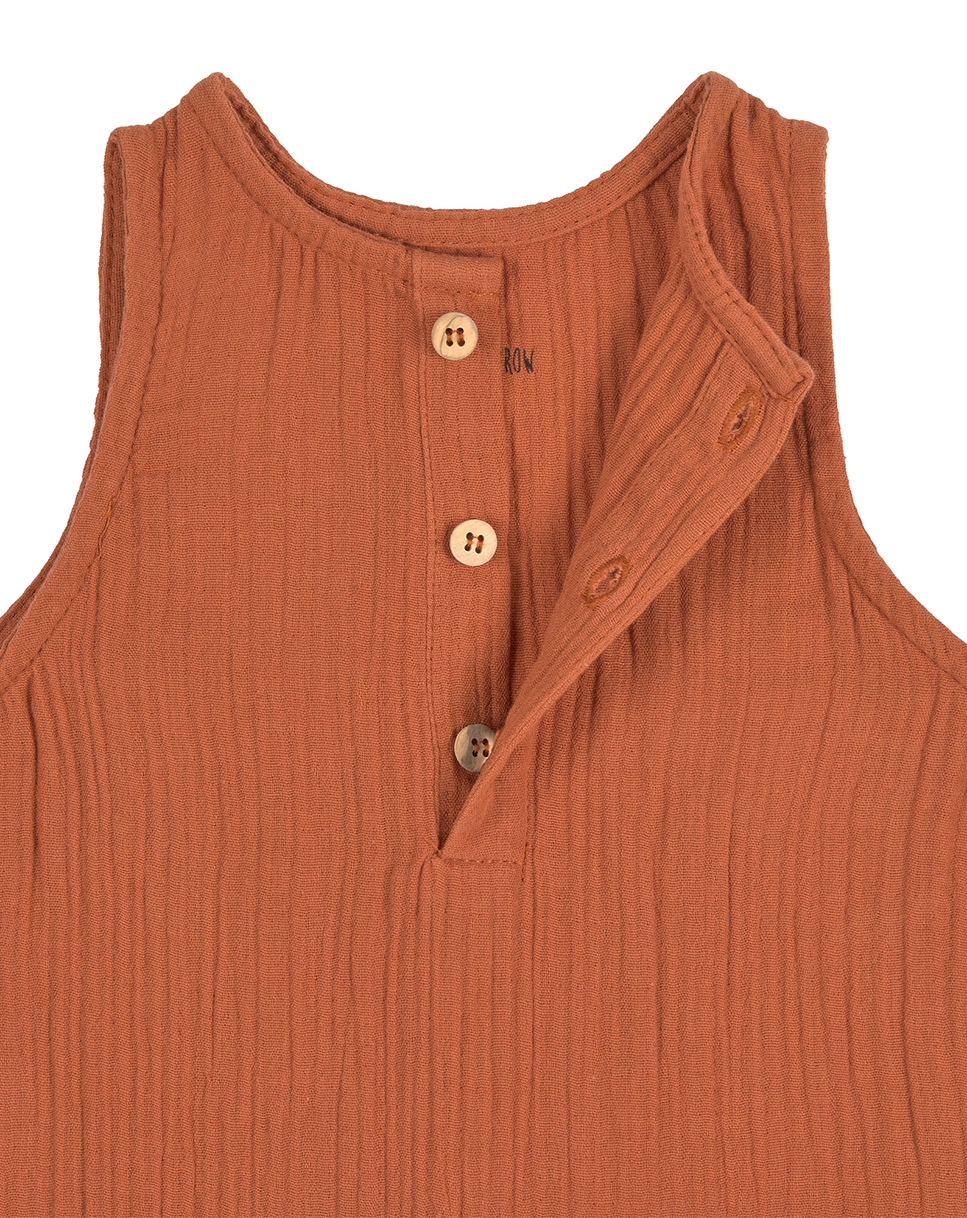 Strampler COZY MUSLIN ohne Fuß in rust