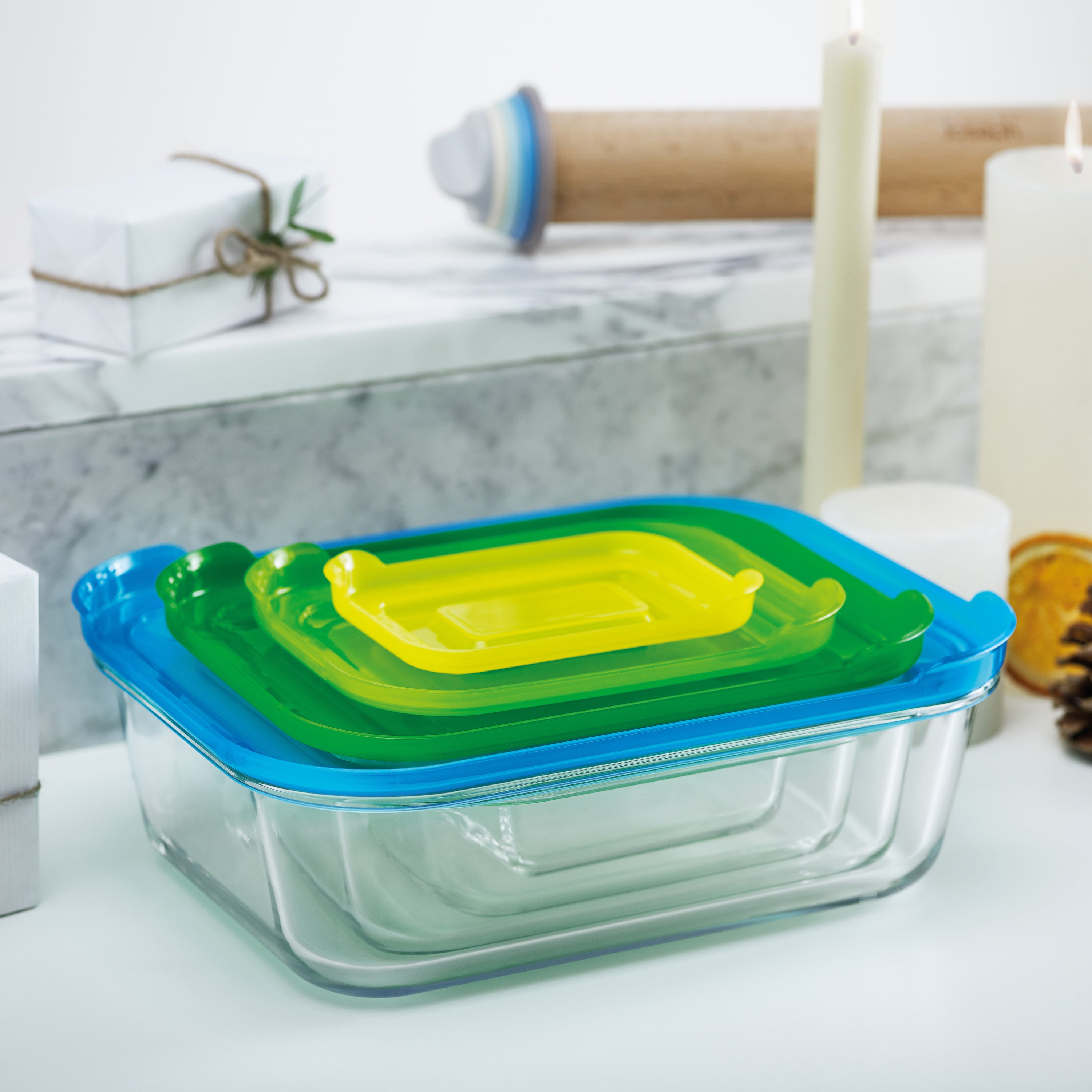 Joseph Joseph Nest Ovenschalenset met Deksel - Set van 4