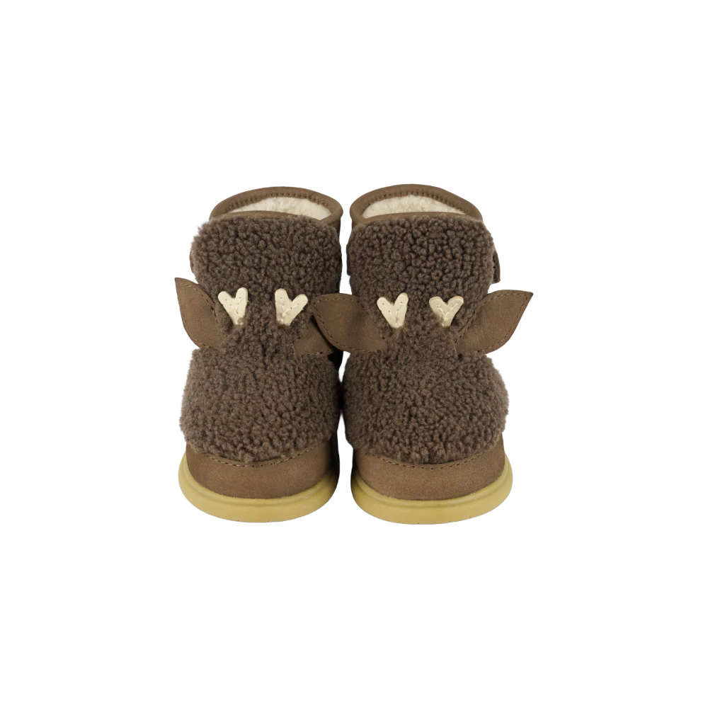 Roumi Shoes | Stag | Hazelnut Curly Faux Fur