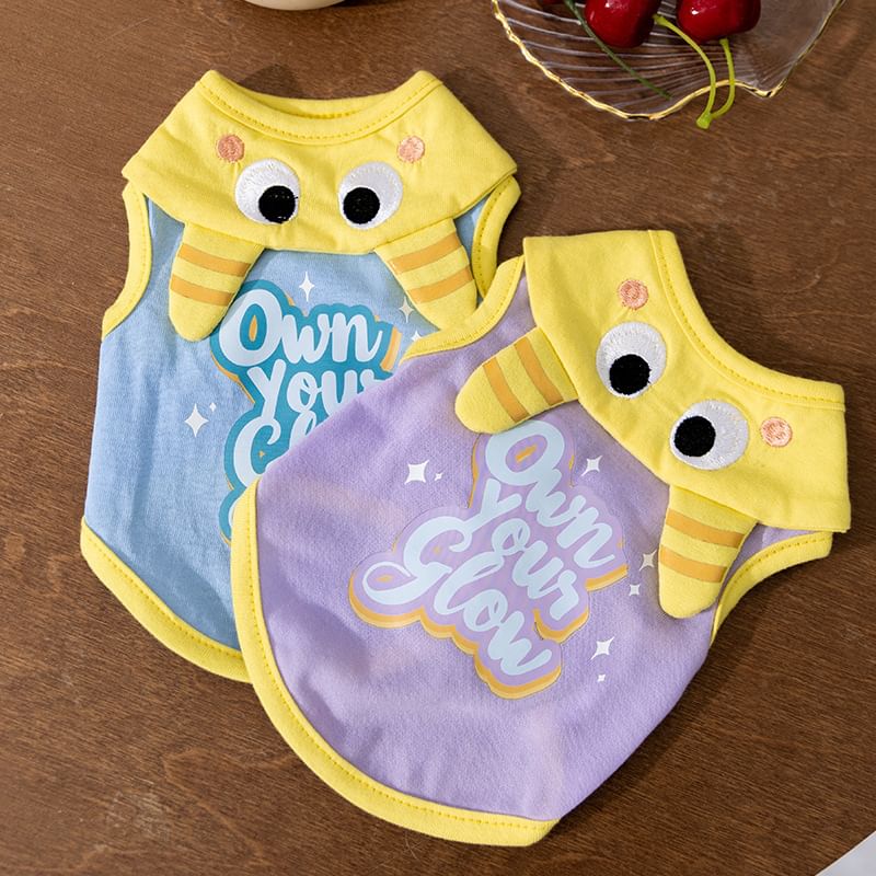 Cissilli - Pet Top met kraag en letters