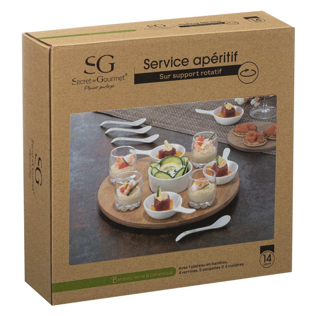 SET APERITIF BAMBOU WHITE 14 PIECES