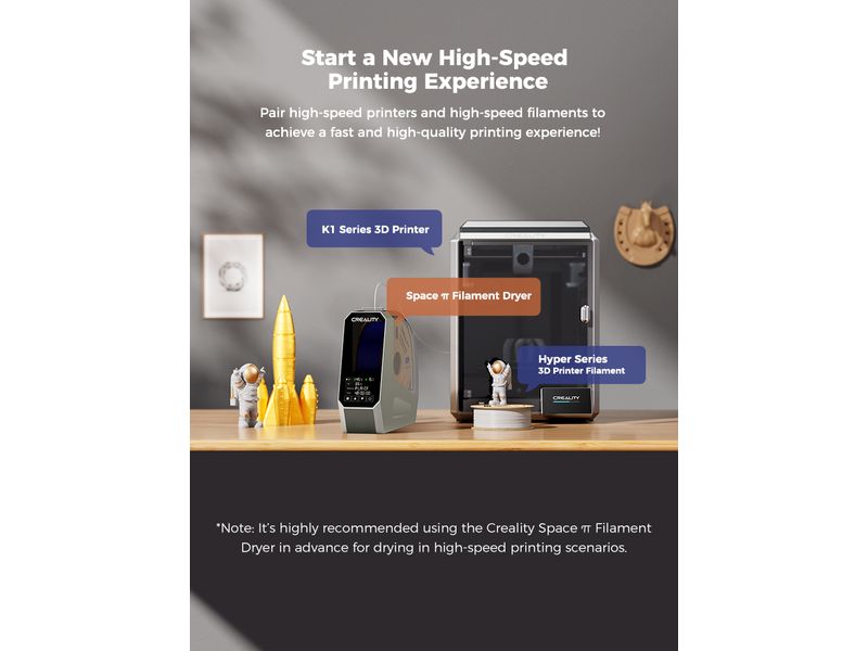 Creality Filament Trockenbox Space Dryer Pi Filament-Box mit LCD-Touch-Screen zum Wärmen und Trocknen