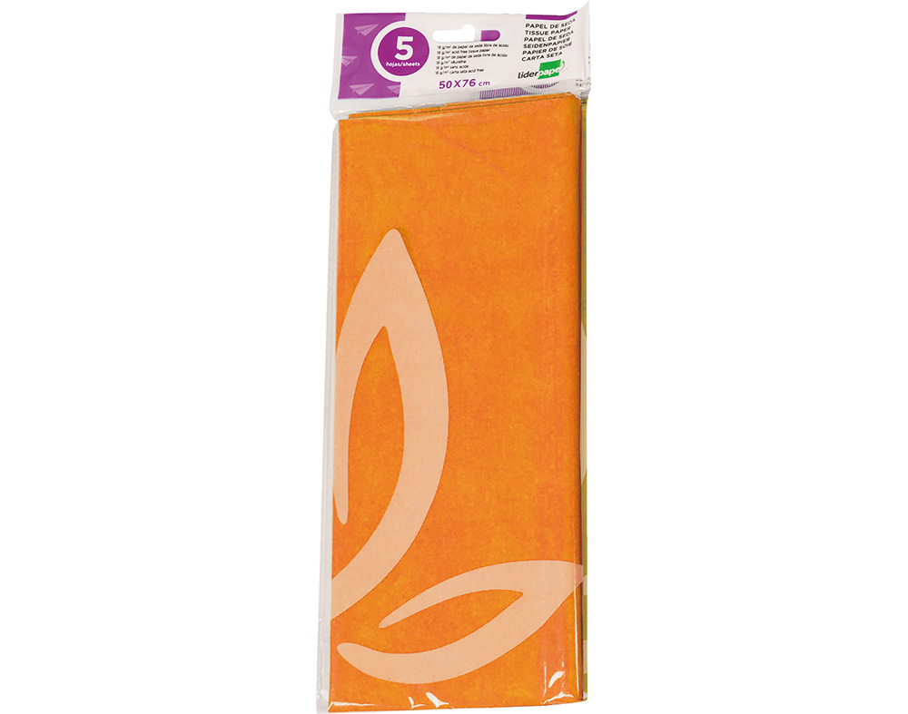 PAPEL CREPE LIDERPAPEL LARANJA 50X76CM