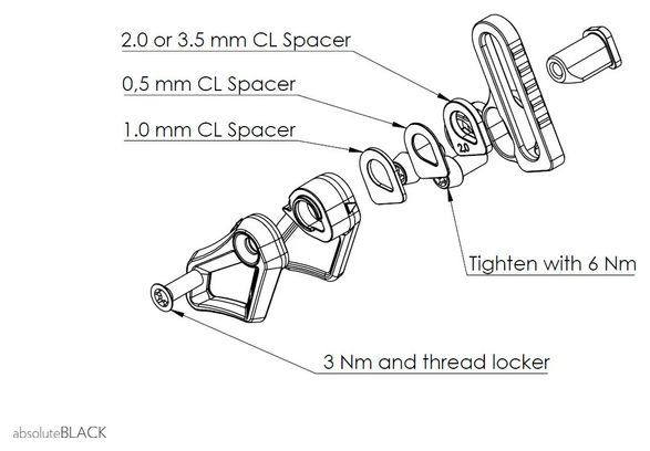 Guide Chaine AbsoluteBlack Oval Top Chain Guide S3 / E-type