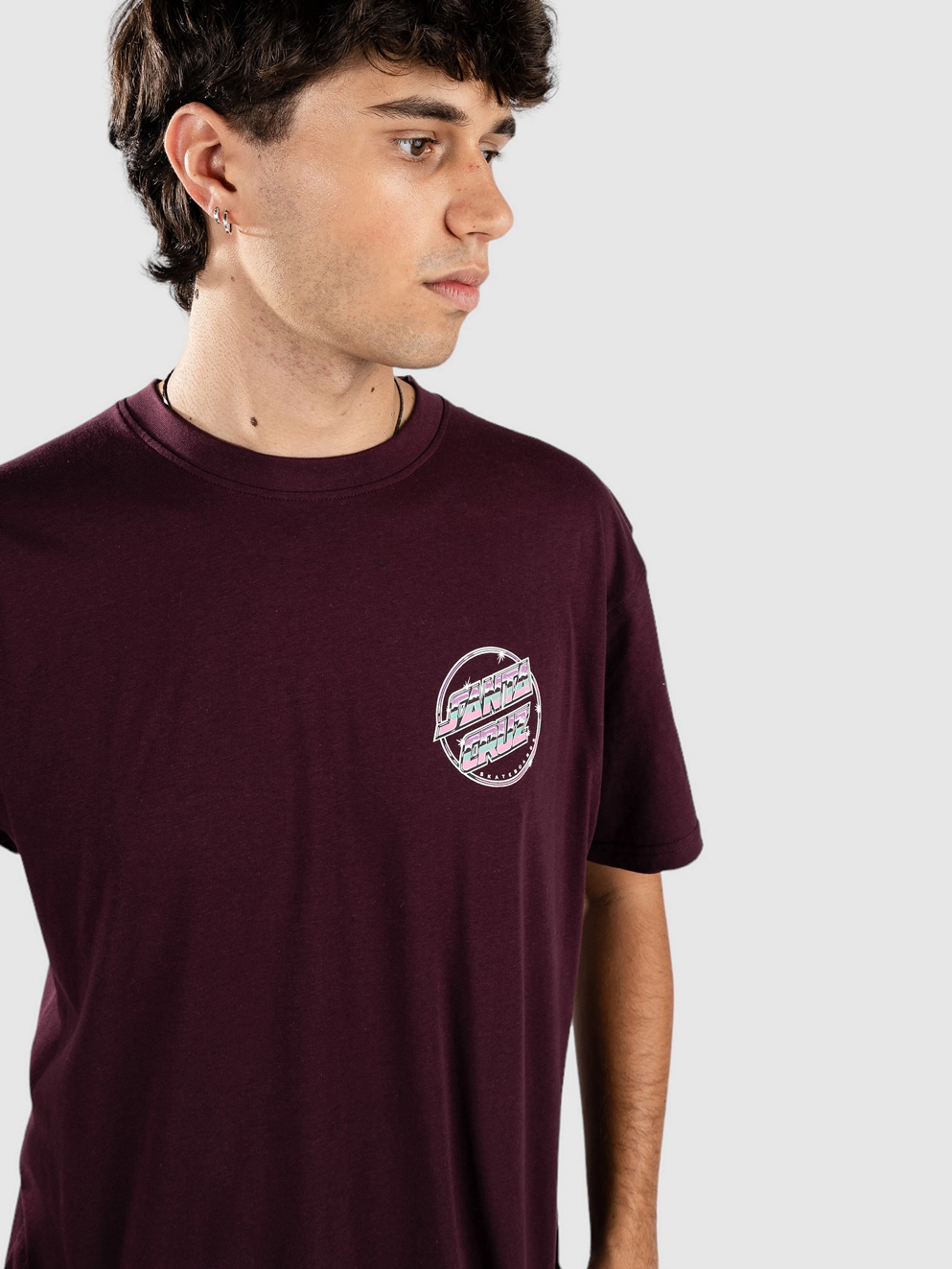 Santa Cruz Chrome Space Dot T-Shirt blackcurrant