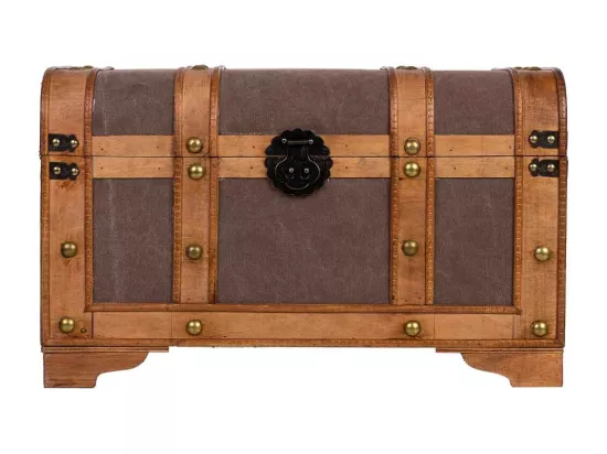 Coffre en bois marron 60x33x36,5