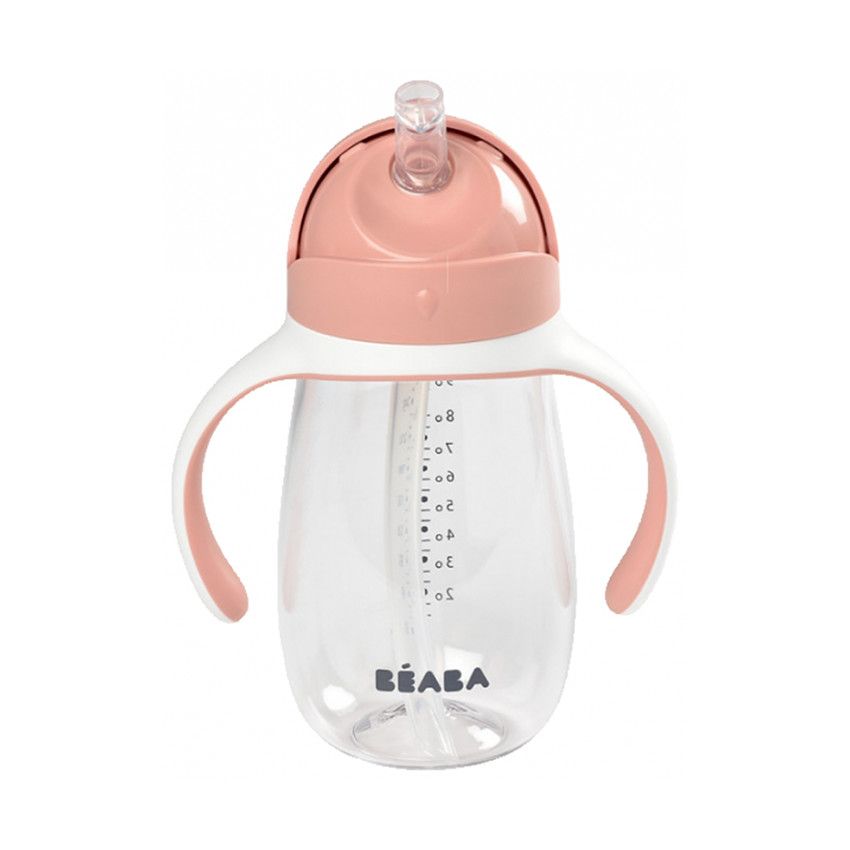 Tasse avec paille 300 ml - Old Pink - Ecru