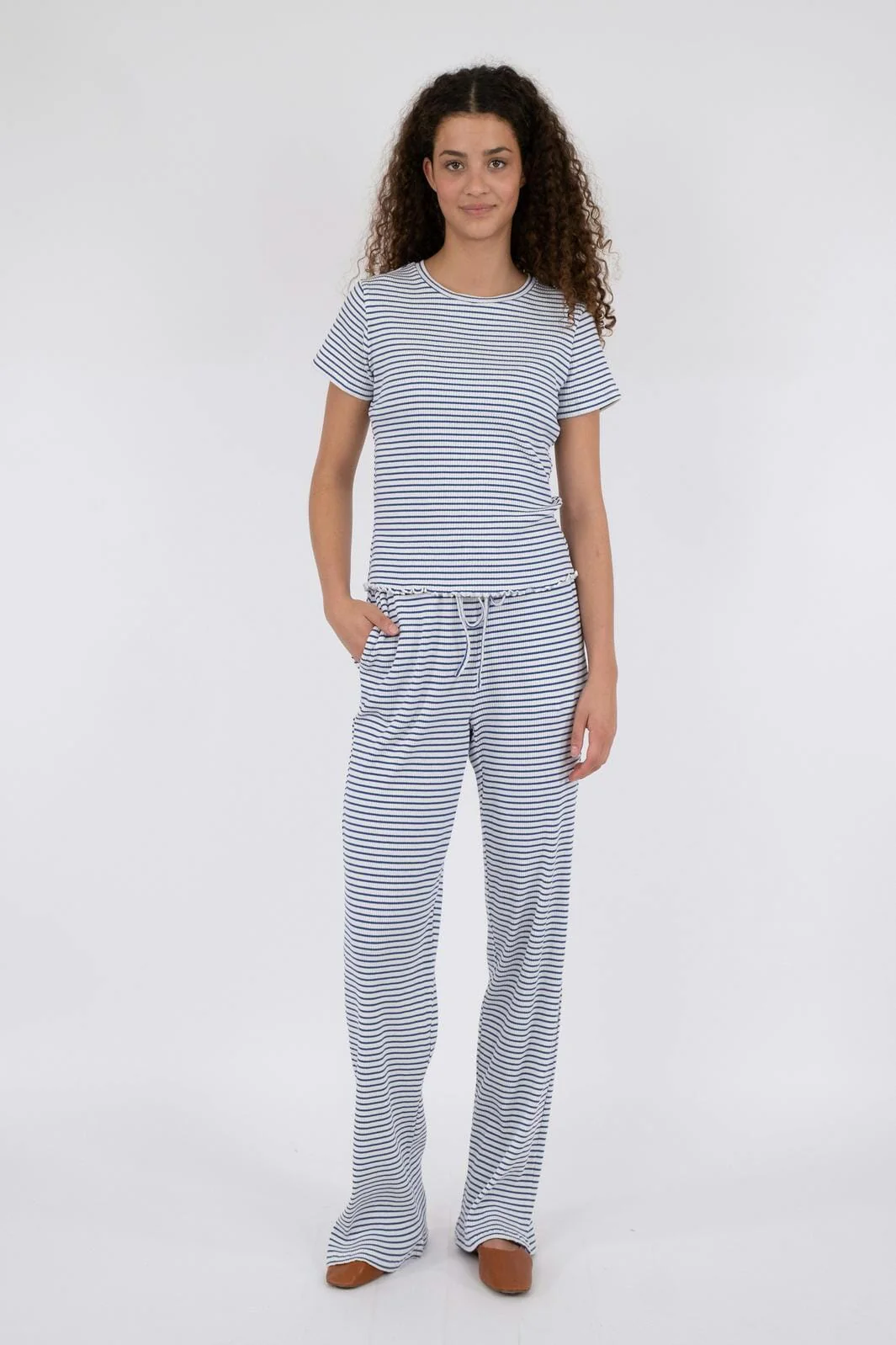 Neo Noir Geri Stripe Pants blue