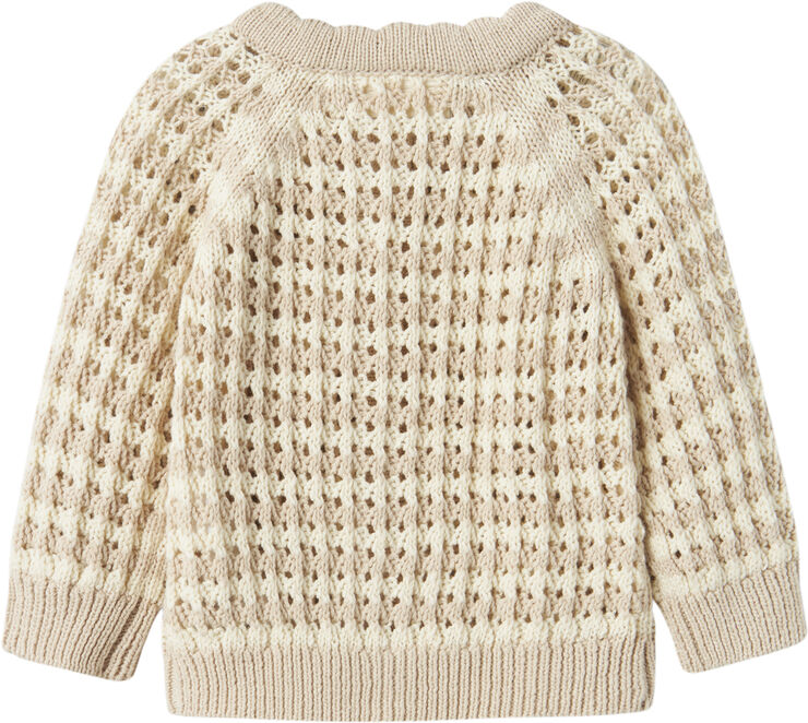 Lil' Atelier NBFBOA LS KNIT CARD LIL Turtledove/gray morn