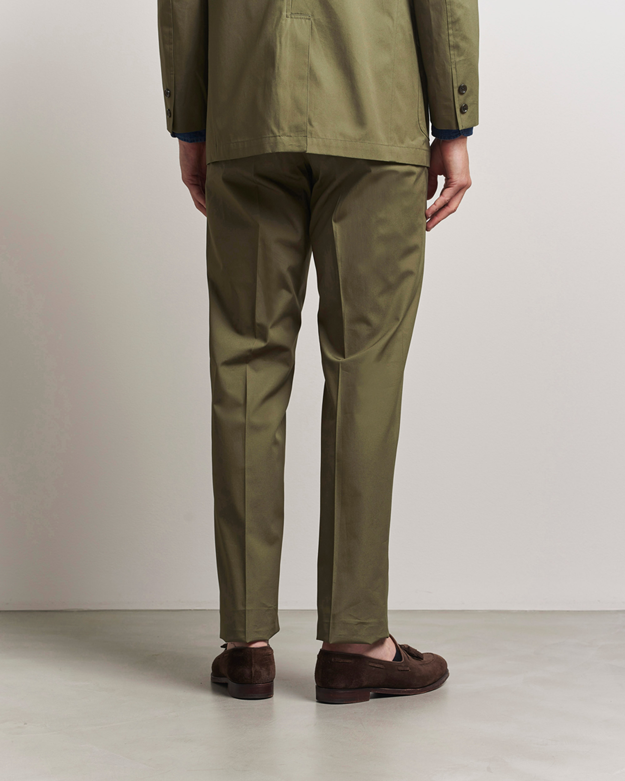 Kamakura Shirts Cotton Ivy Trousers Olive