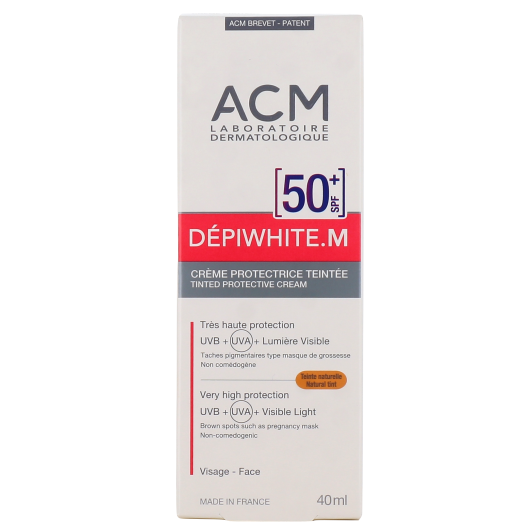 Crème protectrice teintée anti-taches SPF50+ ACM Dépiwhite.M