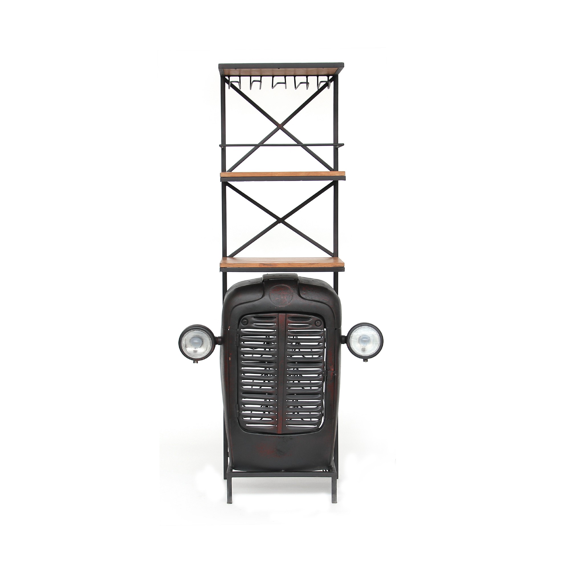 Traktor-Bar, schwarz, T 37 cm, B 87 cm, H 181 cm von fischer's lagerhaus