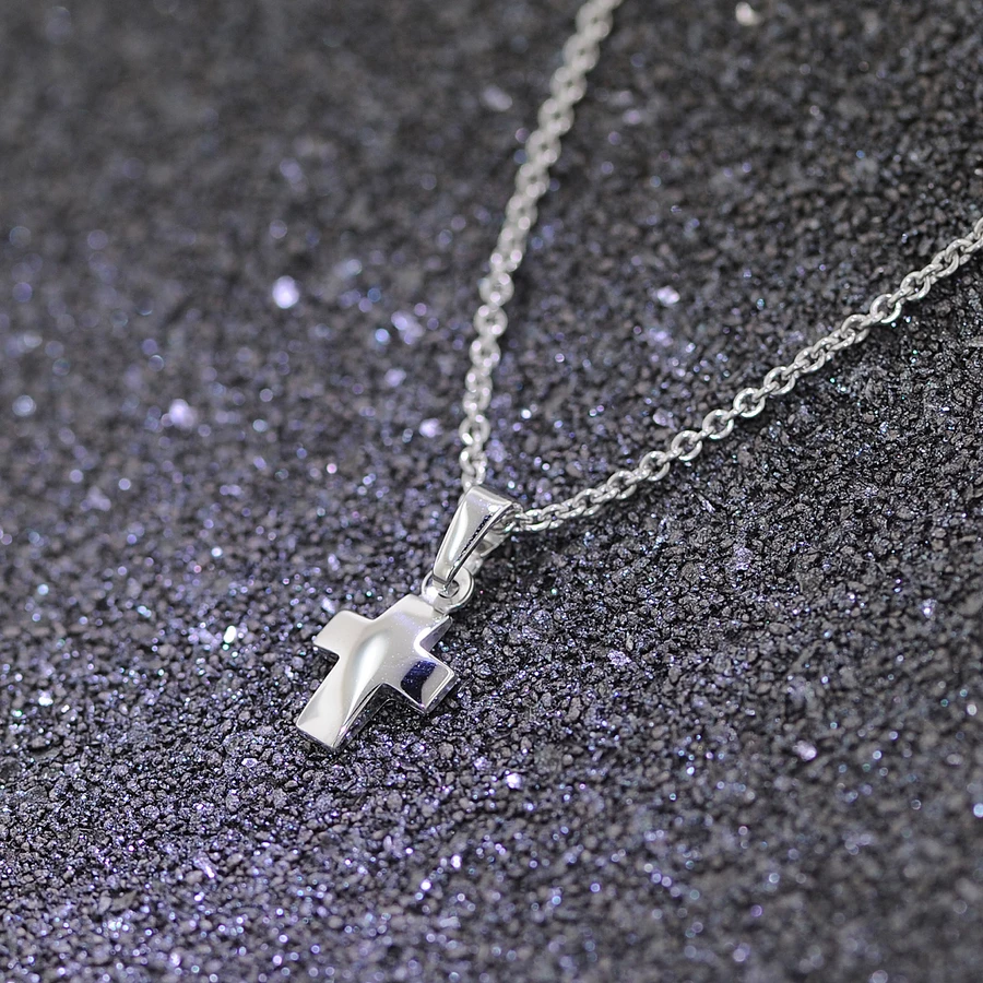 trendor Silber Kinder-Halskette mit Kreuz-Anhänger silver