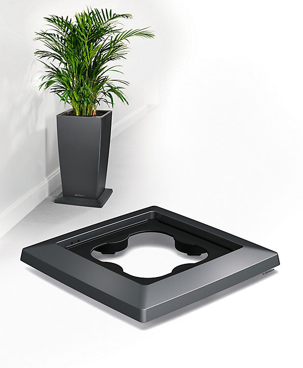 Support à roulettes anthracite métallisé pour pot Lechuza Color, Cottage et Premium 30cm